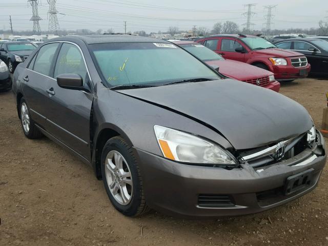 1HGCM56817A048706 - 2007 HONDA ACCORD EX GRAY photo 1