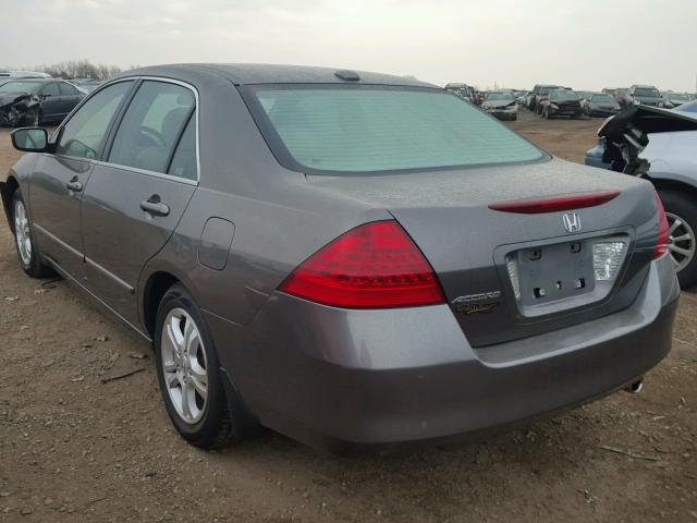 1HGCM56817A048706 - 2007 HONDA ACCORD EX GRAY photo 3