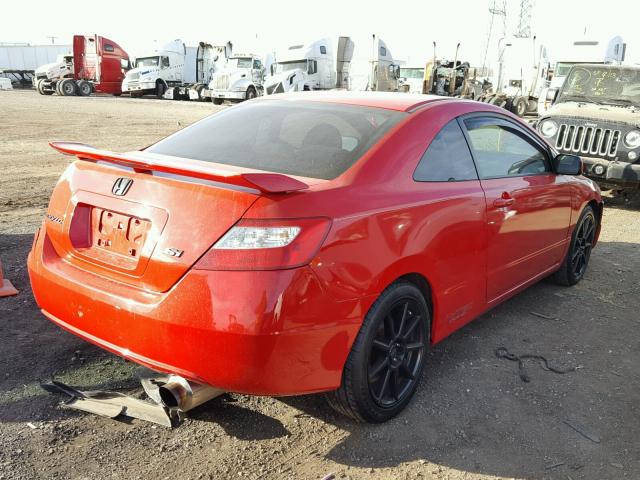 2HGFG21577H705798 - 2007 HONDA CIVIC SI RED photo 4