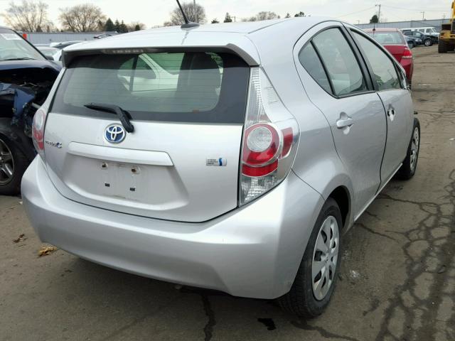 JTDKDTB33C1503705 - 2012 TOYOTA PRIUS C SILVER photo 4