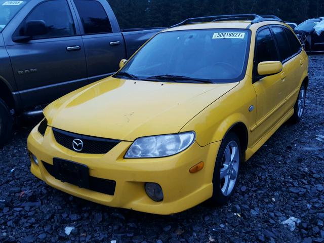 JM1BJ245621637432 - 2002 MAZDA PROTEGE PR YELLOW photo 2