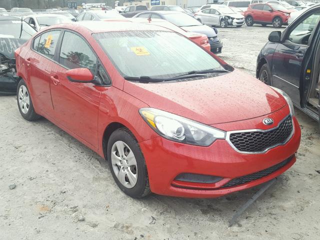 KNAFK4A68E5062168 - 2014 KIA FORTE LX RED photo 1