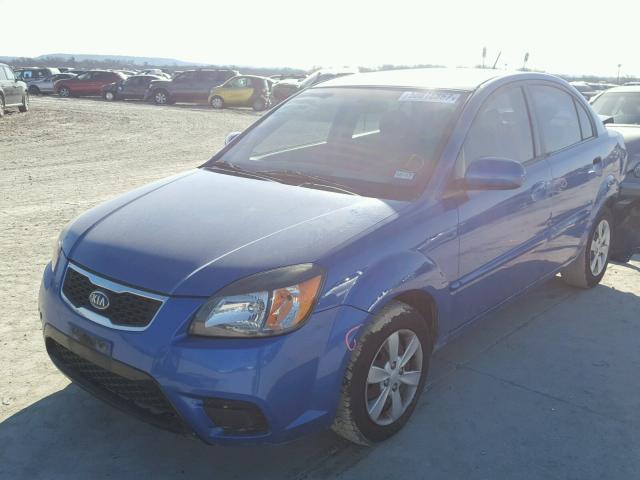 KNADH4A31A6666872 - 2010 KIA RIO LX BLUE photo 2