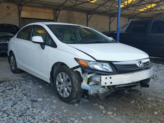 19XFB2F50CE094010 - 2012 HONDA CIVIC LX WHITE photo 1