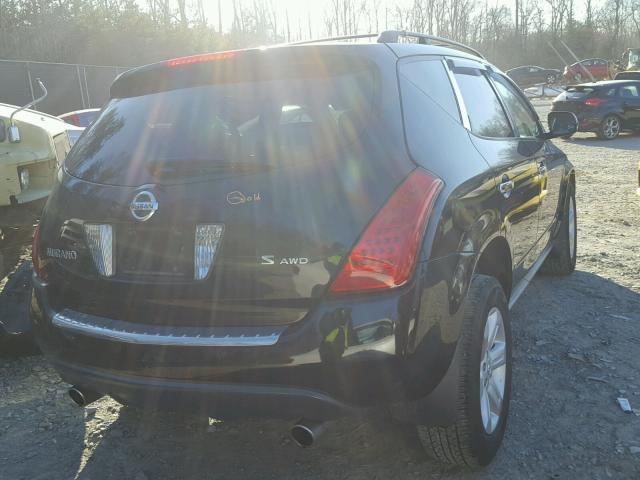 JN8AZ08WX7W659167 - 2007 NISSAN MURANO SL BLACK photo 4