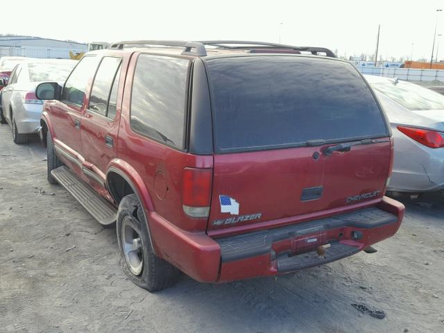 1GNCS13WXY2227247 - 2000 CHEVROLET BLAZER RED photo 3