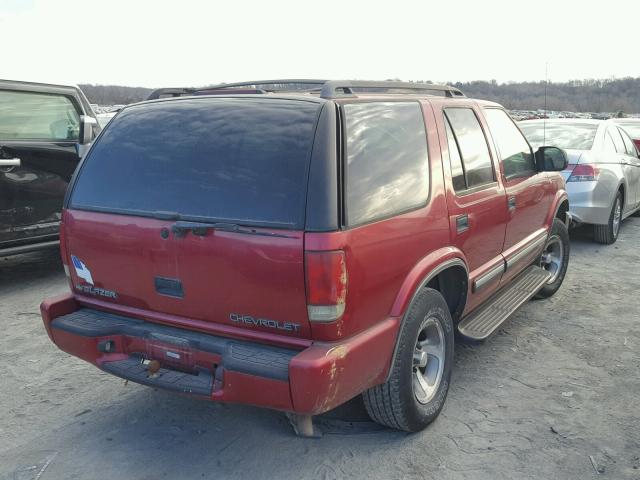 1GNCS13WXY2227247 - 2000 CHEVROLET BLAZER RED photo 4