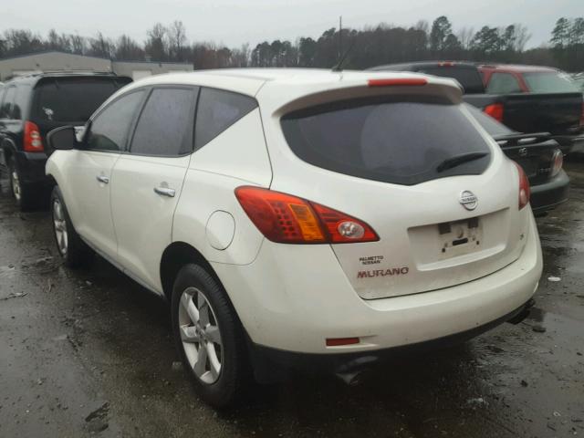 JN8AZ18U89W014203 - 2009 NISSAN MURANO S WHITE photo 3