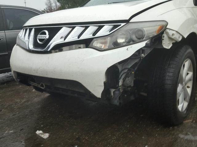 JN8AZ18U89W014203 - 2009 NISSAN MURANO S WHITE photo 9