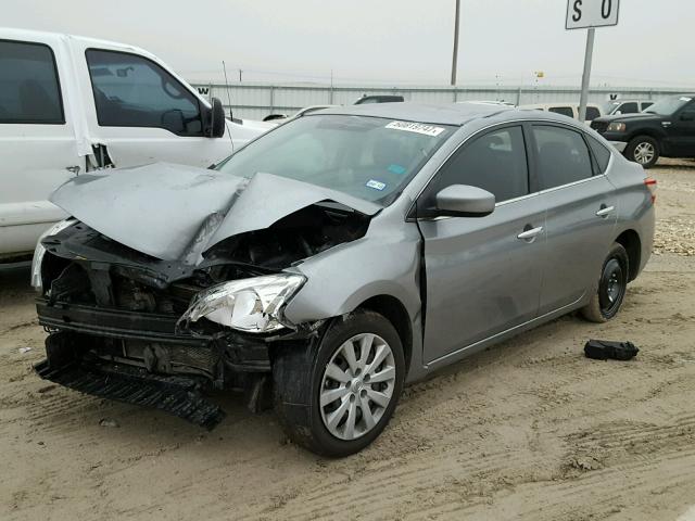 3N1AB7AP0EY341708 - 2014 NISSAN SENTRA S SILVER photo 2