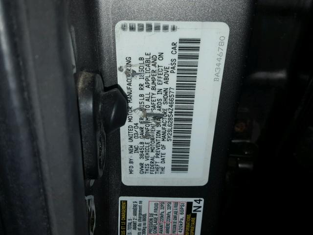 5Y2SL62854Z466577 - 2004 PONTIAC VIBE GRAY photo 10