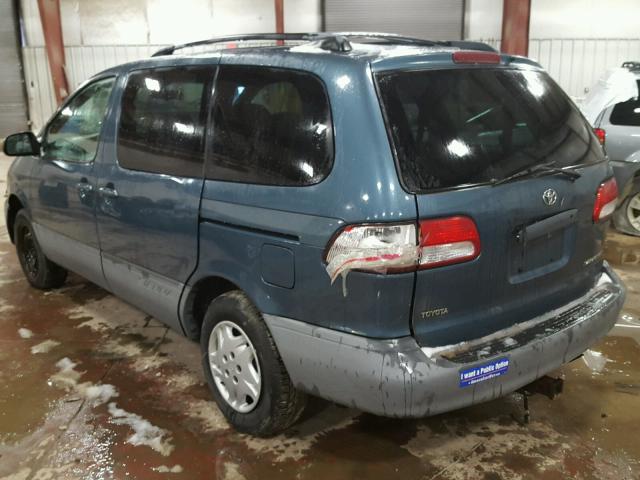 4T3ZF13CX1U347317 - 2001 TOYOTA SIENNA LE BLUE photo 3