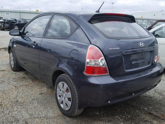 KMHCM36C28U055862 - 2008 HYUNDAI ACCENT GS BLUE photo 3