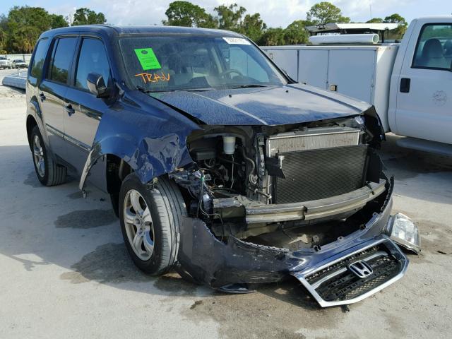 5FNYF3H44EB026975 - 2014 HONDA PILOT EX BLUE photo 1