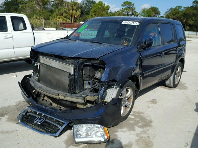 5FNYF3H44EB026975 - 2014 HONDA PILOT EX BLUE photo 2