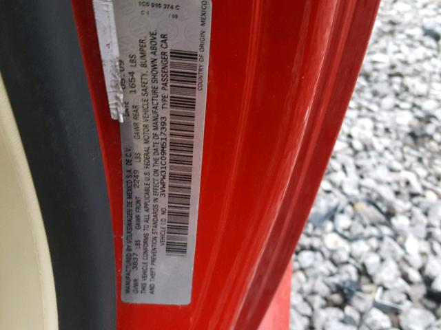 3VWPW31C09M517393 - 2009 VOLKSWAGEN NEW BEETLE 红色 照片 10