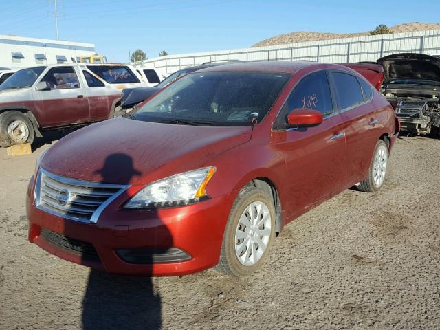 3N1AB7AP8FY319358 - 2015 NISSAN SENTRA S RED photo 2