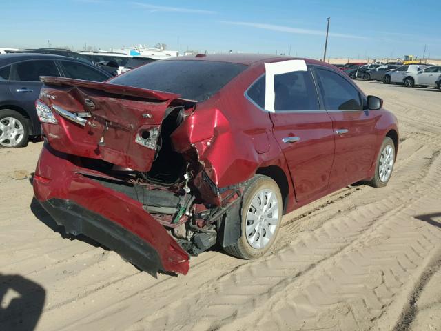 3N1AB7AP8FY319358 - 2015 NISSAN SENTRA S RED photo 4