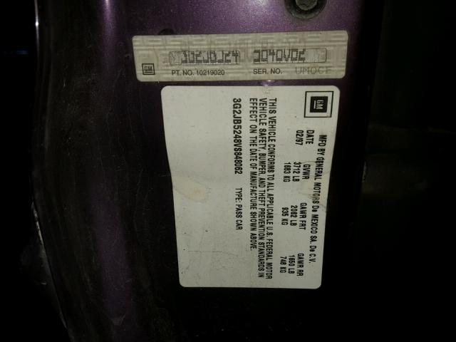 3G2JB5248VS848062 - 1997 PONTIAC SUNFIRE SE PURPLE photo 10