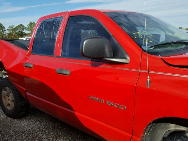 1D7HA18D74S762903 - 2004 DODGE RAM 1500 S RED photo 9