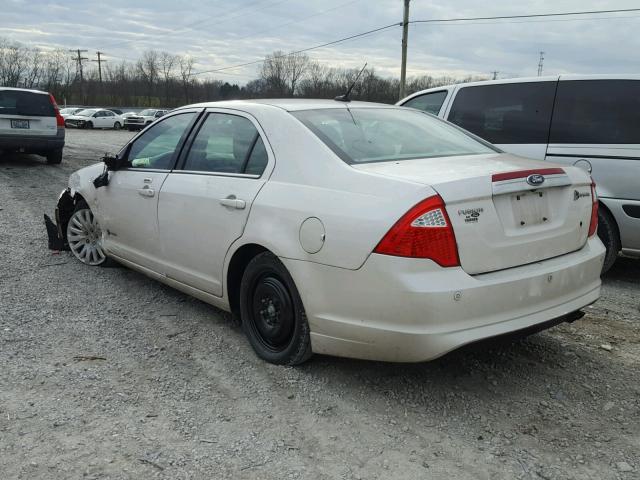 3FADP0L30AR310675 - 2010 FORD FUSION HYB WHITE photo 3