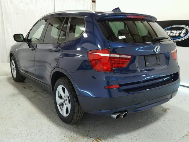 5UXWX5C57BL714816 - 2011 BMW X3 XDRIVE2 BLUE photo 3