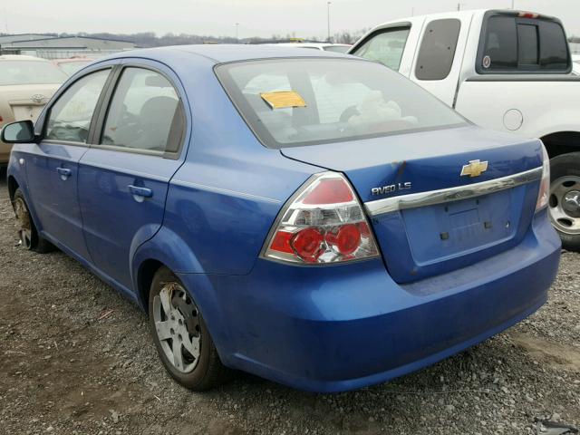 KL1TD56658B107210 - 2008 CHEVROLET AVEO BASE BLUE photo 3