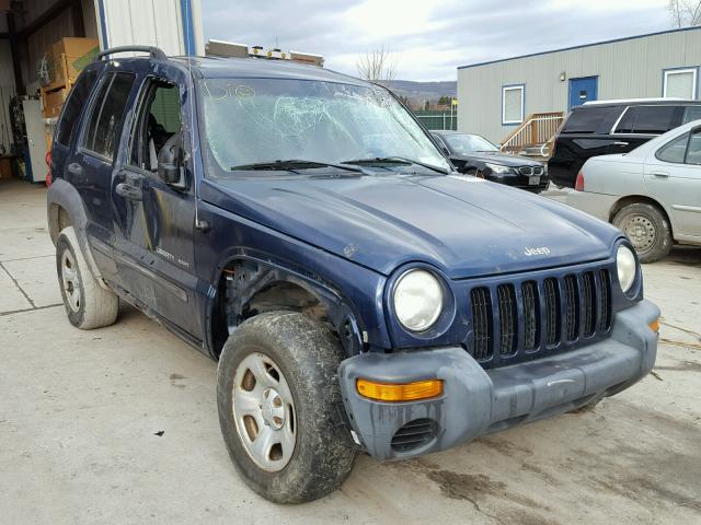 1J4GL48KX3W510208 - 2003 JEEP LIBERTY SP BLUE photo 1