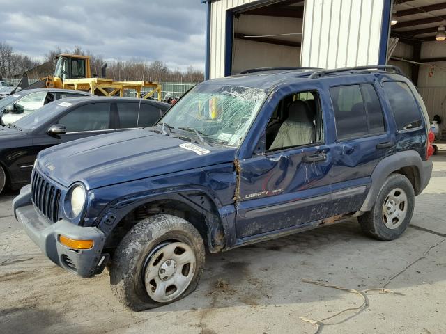 1J4GL48KX3W510208 - 2003 JEEP LIBERTY SP BLUE photo 10