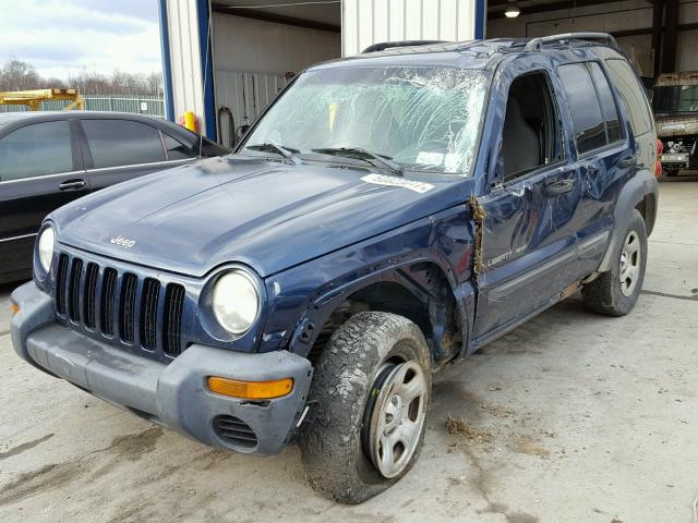 1J4GL48KX3W510208 - 2003 JEEP LIBERTY SP BLUE photo 2