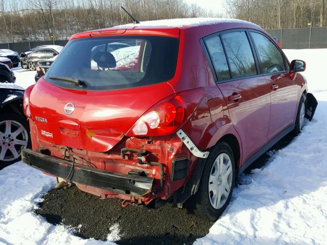 3N1BC1CP4BL490773 - 2011 NISSAN VERSA S RED photo 4