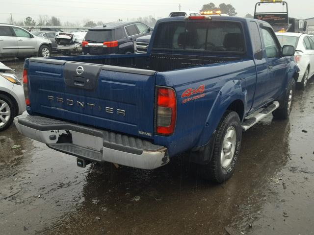 1N6ED26Y92C326283 - 2002 NISSAN FRONTIER K BLUE photo 4