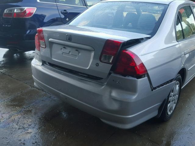 2HGES16525H515756 - 2005 HONDA CIVIC LX SILVER photo 9