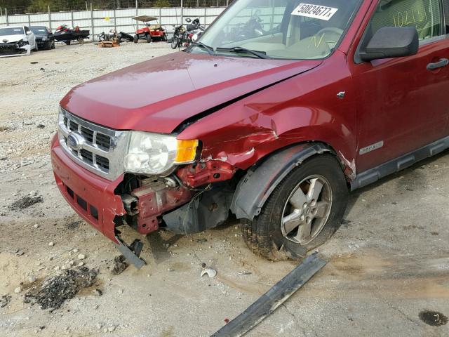 1FMCU93128KA45818 - 2008 FORD ESCAPE XLT MAROON photo 9