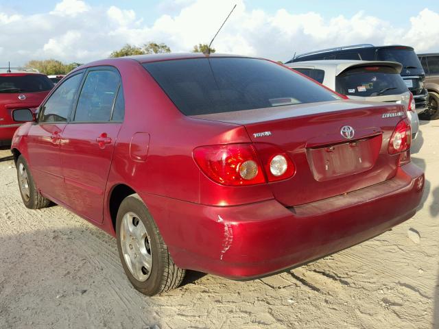 2T1BR32E57C787388 - 2007 TOYOTA COROLLA CE RED photo 3