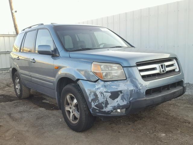 5FNYF28687B034978 - 2007 HONDA PILOT EXL BLUE photo 2