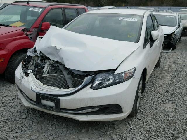 2HGFB2F40EH023616 - 2014 HONDA CIVIC LX WHITE photo 2