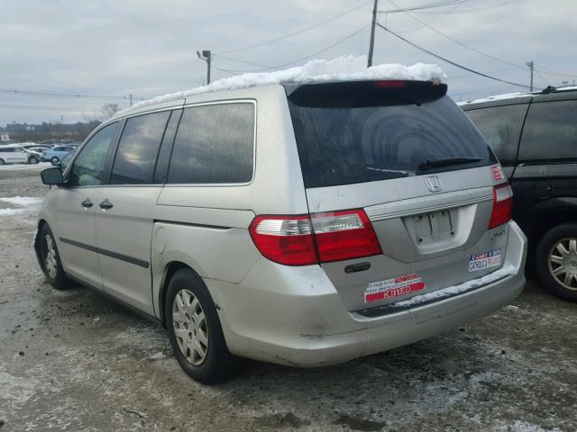 5FNRL38285B117274 - 2005 HONDA ODYSSEY LX SILVER photo 3