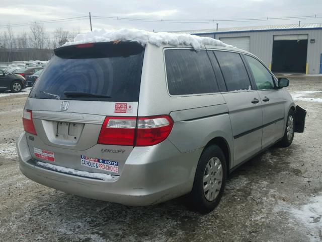 5FNRL38285B117274 - 2005 HONDA ODYSSEY LX SILVER photo 4