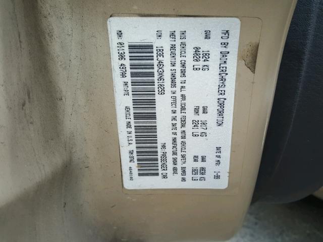 1B3EJ46X3XN610259 - 1999 DODGE STRATUS GOLD photo 10