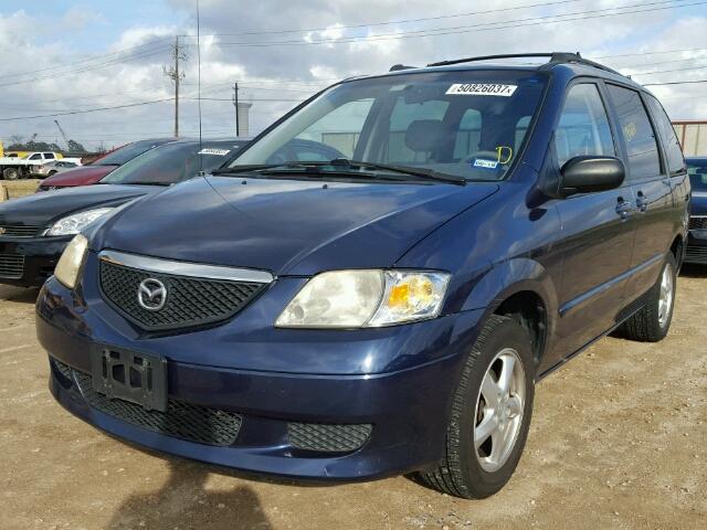 JM3LW28A020324676 - 2002 MAZDA MPV WAGON BLUE photo 2