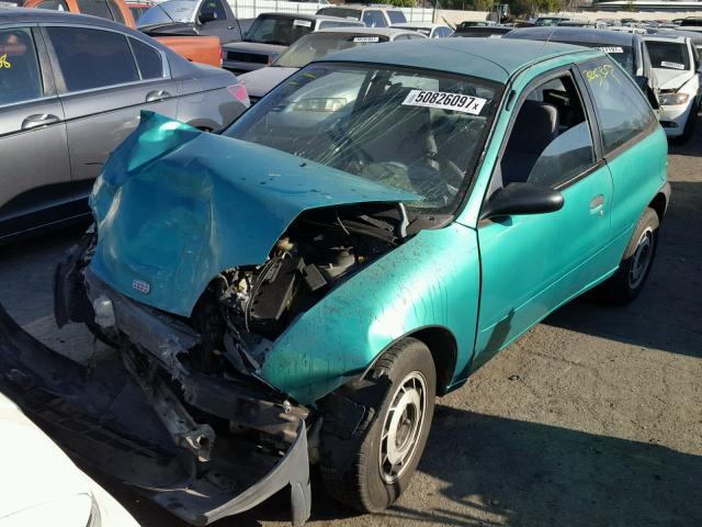 2C1MR2268S6714079 - 1995 GEO METRO BASE GREEN photo 2