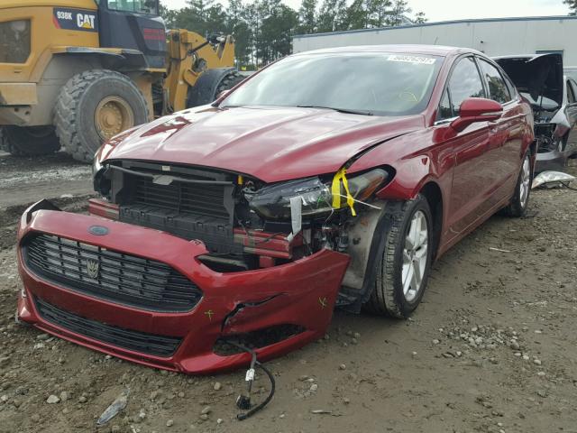 3FA6P0H74DR146694 - 2013 FORD FUSION SE RED photo 2