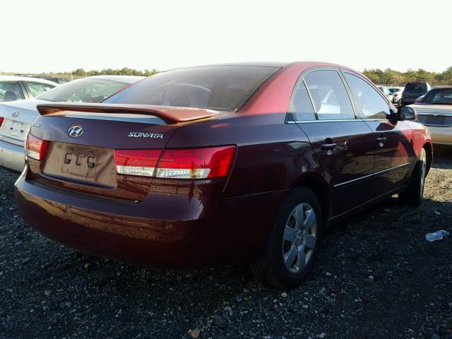 5NPET46C87H200465 - 2007 HYUNDAI SONATA GLS MAROON photo 4