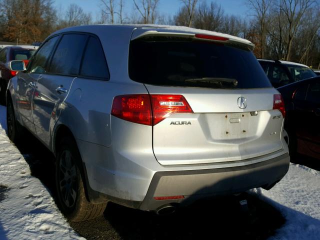 2HNYD283X8H500699 - 2008 ACURA MDX TECHNO SILVER photo 3