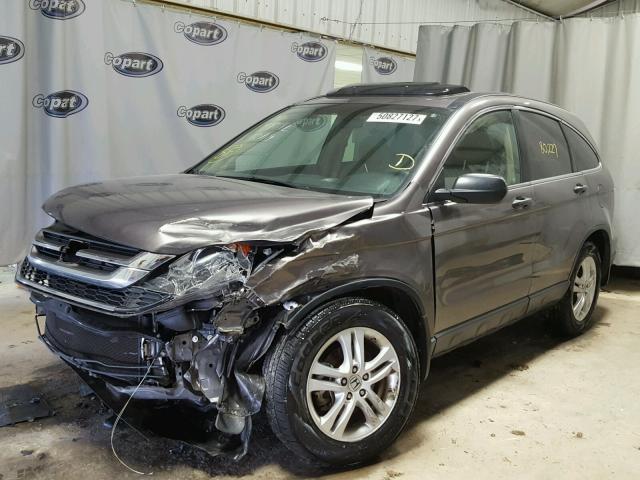 3CZRE3H56AG700736 - 2010 HONDA CR-V EX GRAY photo 2