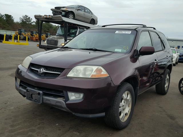 2HNYD18211H539639 - 2001 ACURA MDX MAROON photo 2