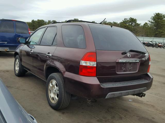 2HNYD18211H539639 - 2001 ACURA MDX MAROON photo 3