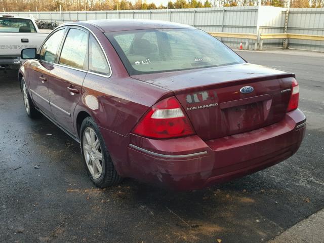 1FAFP25185G169531 - 2005 FORD FIVE HUNDR RED photo 3