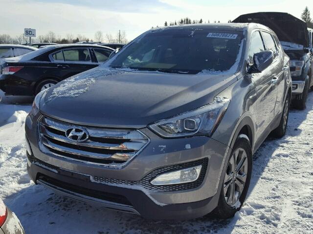 5XYZUDLBXDG114877 - 2013 HYUNDAI SANTA FE S GRAY photo 2